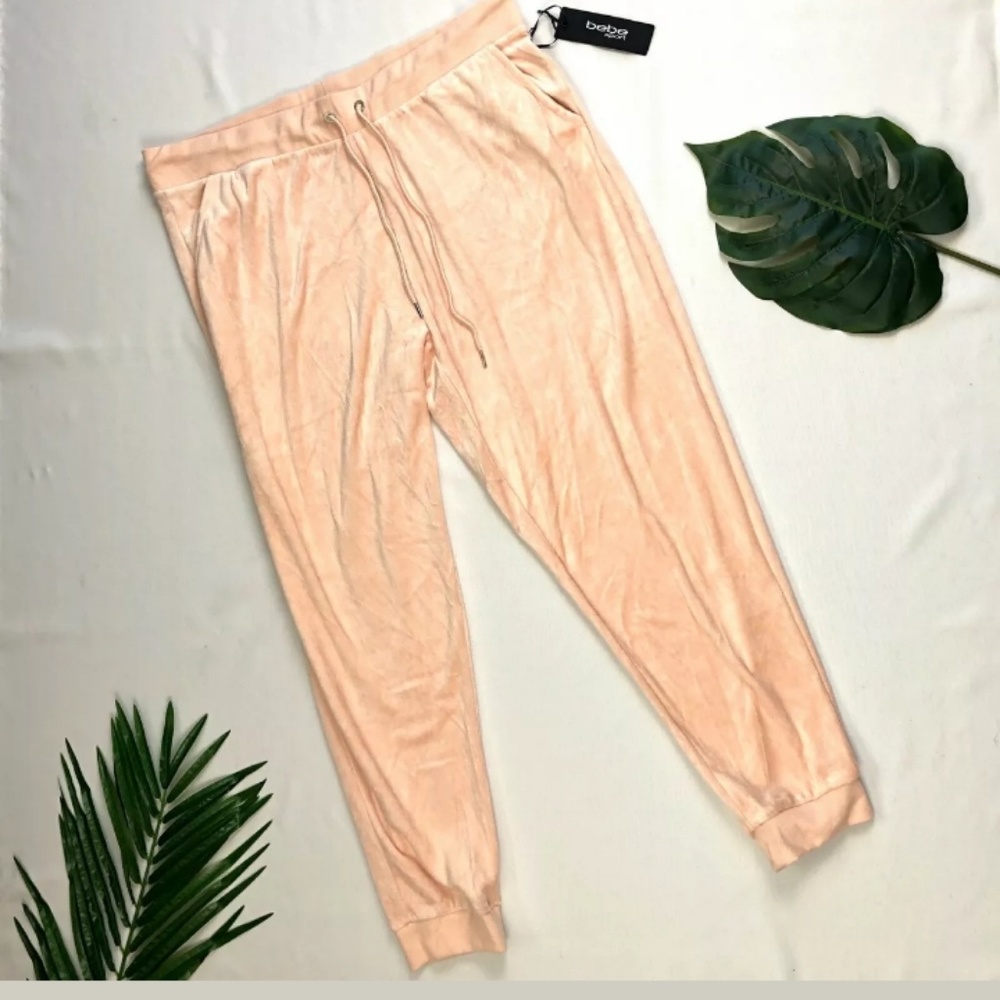 Pink velour plus Bebe sweatpants 3x joggers